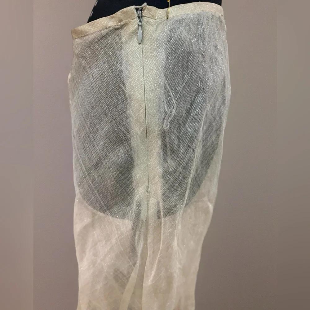 Sheer Midi Skirt with Embroidery - Picture 6 of 6